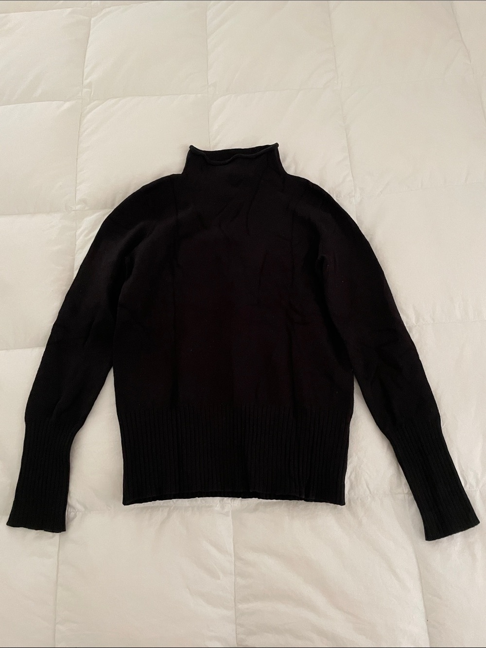 French Connection Black Turtleneck Sweater with Ribbed Hem